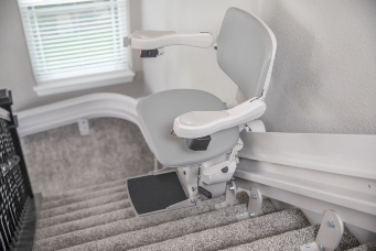 Bruno custom curved stairlift in home from Lifeway Mobility