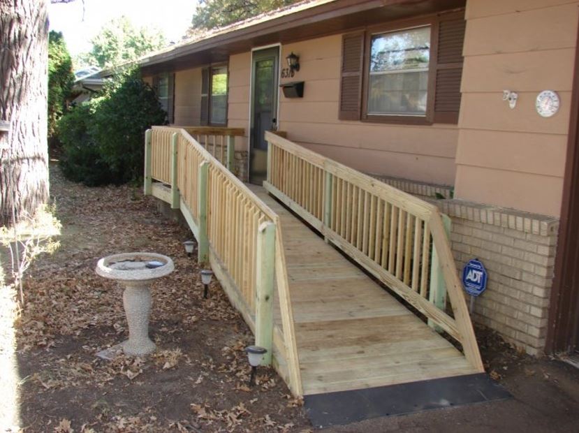 wooden wheelchair ramp for safe home access