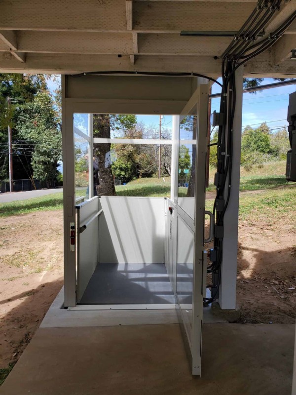 enclosed wheelchair lift with door open in Los Angeles