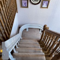 Bruno custom curved stairlift rail in Naperville IL installed by Lifeway Mobility