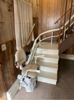 Hawle curved stairlift installed in Kenosha Wisconsin by Lifeway Mobility