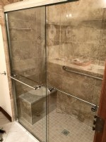 barrier free shower with bulit in shower bench in Roselle IL