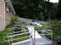 creatively designed aluminum ramp installed to provide safe home access