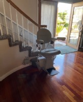 curved stair lift in Riverside CA installed by Lifeway Mobiliy Gamburd