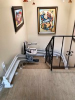curved stairlift with harness installed in Pasadena CA