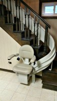 Custom curved Bruno Elite stair lift installed in Darien, IL