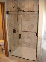 barrier free entry shower with glass doors Chicago Illinois