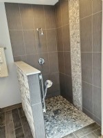 beautiful roll in accessible shower installation Lifeway Mobility Chicagoland